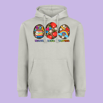 Teach Love Inspire Heavyweight Hoodie Designed By Adodesignshop