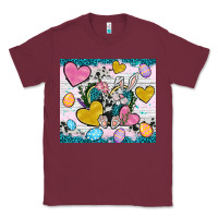Burgundy Easter hearts Cowhide tumbler Easter Day Classic Tee - Neo Western