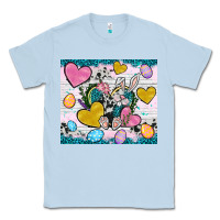 Dusty Blue Easter hearts Cowhide tumbler Easter Day Classic Tee - Neo Western