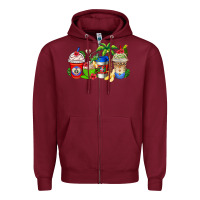Burgundy dominican republic coffee cups Zipper Hoodie - AdoDesignShop