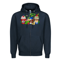 Navy dominican republic coffee cups Zipper Hoodie - AdoDesignShop
