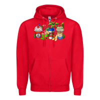 Red dominican republic coffee cups Zipper Hoodie - AdoDesignShop
