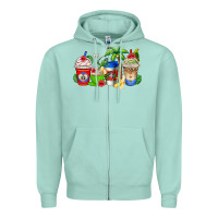 Seafoam dominican republic coffee cups Zipper Hoodie - AdoDesignShop