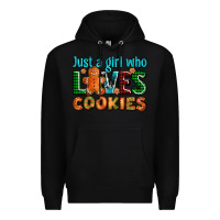 Black just a girl who loves cookies Premium Hoodie - AdoDesignShop