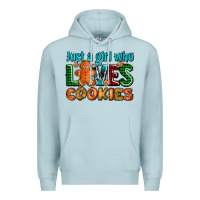 Blue Mist just a girl who loves cookies Premium Hoodie - AdoDesignShop