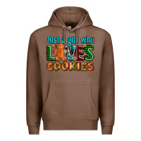 Chestnut just a girl who loves cookies Premium Hoodie - AdoDesignShop
