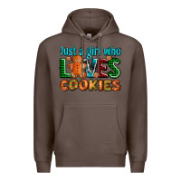 Coffee just a girl who loves cookies Premium Hoodie - AdoDesignShop