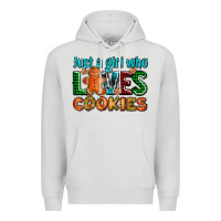 Dove Grey just a girl who loves cookies Premium Hoodie - AdoDesignShop