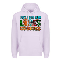 Lilac just a girl who loves cookies Premium Hoodie - AdoDesignShop