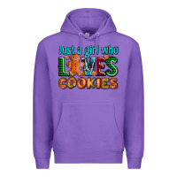 Purple just a girl who loves cookies Premium Hoodie - AdoDesignShop