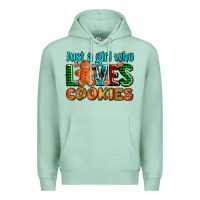 Seafoam just a girl who loves cookies Premium Hoodie - AdoDesignShop