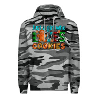 Slate Camo just a girl who loves cookies Premium Hoodie - AdoDesignShop