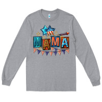 Heather Grey All American Mama 4th of July Long Sleeve Tee - CowGirlArtShop