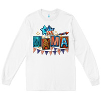 White All American Mama 4th of July Long Sleeve Tee - CowGirlArtShop