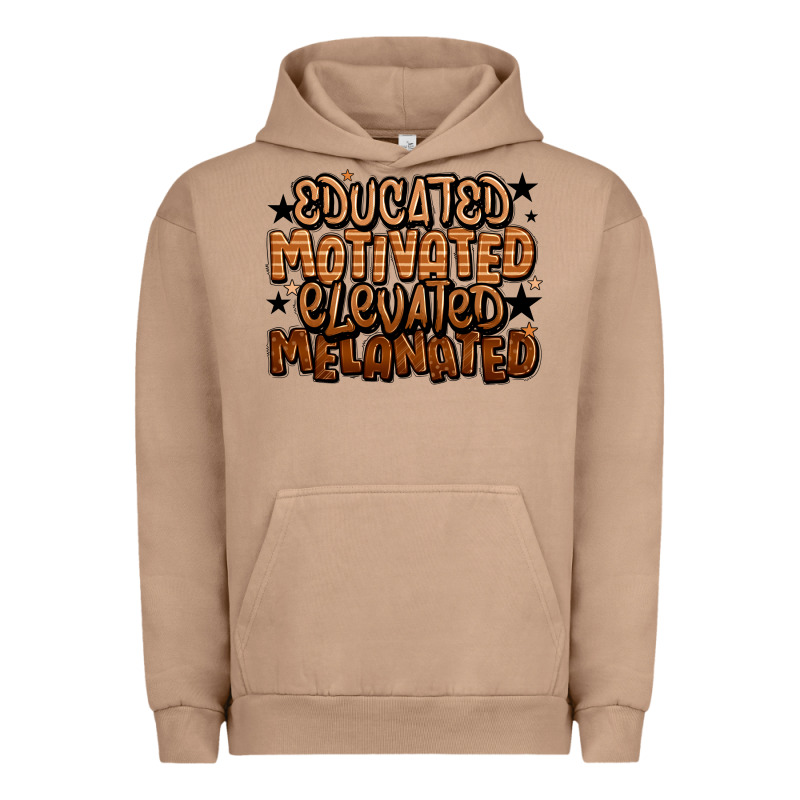 Educated Motivated Elevated Melanated Urban Hoodie by LillyAllenDesigns | Teevron