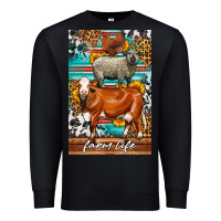 Black Western Farm Life Premium Sweatshirt - LillyAllenDesigns