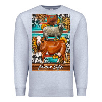 Heather Grey Western Farm Life Premium Sweatshirt - LillyAllenDesigns