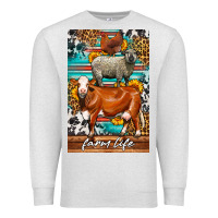 Oatmeal Heather Western Farm Life Premium Sweatshirt - LillyAllenDesigns