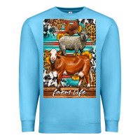 Ocean Blue Western Farm Life Premium Sweatshirt - LillyAllenDesigns