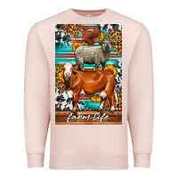 Pale Pink Western Farm Life Premium Sweatshirt - LillyAllenDesigns