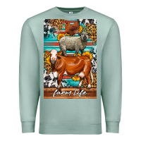 Seafoam Western Farm Life Premium Sweatshirt - LillyAllenDesigns