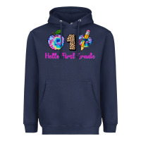 Navy hello first grade tie dye 3200x2400 Heavyweight Hoodie - AdoDesignShop