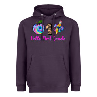 Plum hello first grade tie dye 3200x2400 Heavyweight Hoodie - AdoDesignShop