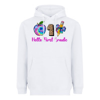White hello first grade tie dye 3200x2400 Heavyweight Hoodie - AdoDesignShop