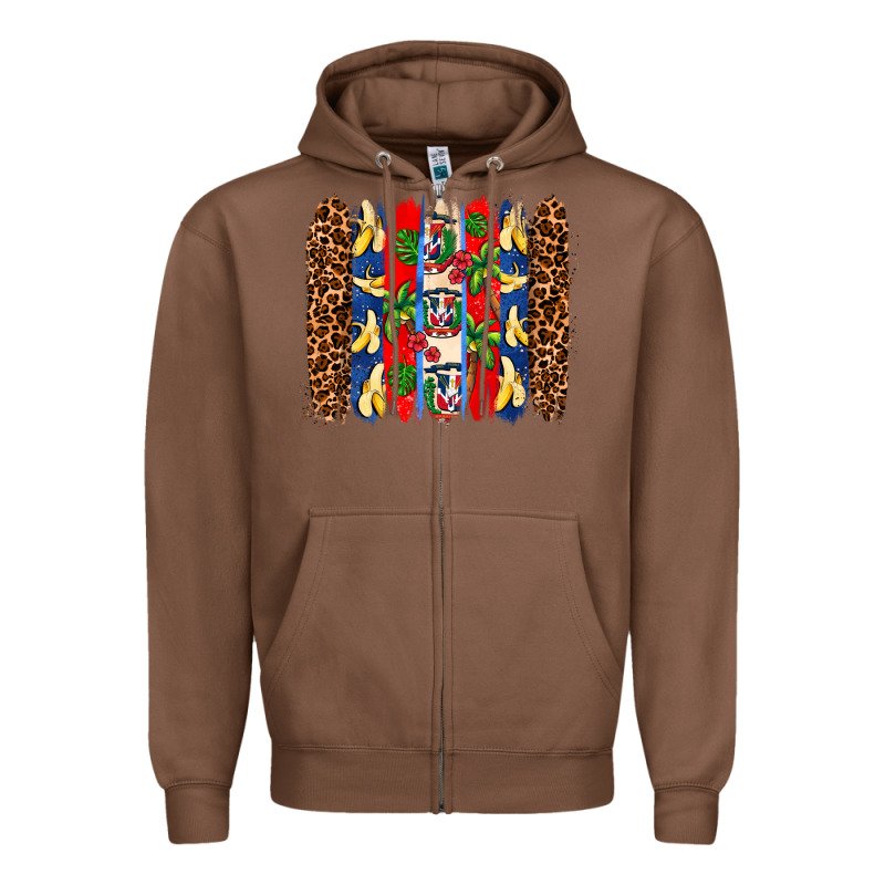 Dominican Republic Brushstrokes Zipper Hoodie by AdoDesignShop | Teevron