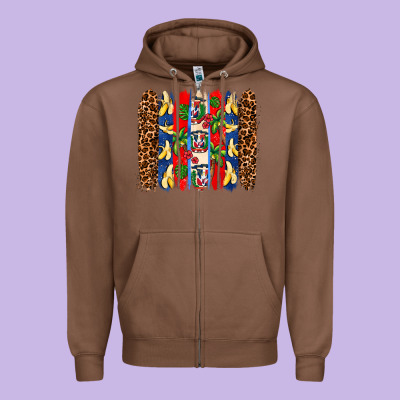 Dominican Republic Brushstrokes Zipper Hoodie Designed By Adodesignshop