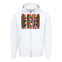 White dominican republic brushstrokes Zipper Hoodie - AdoDesignShop