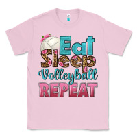 Bubblegum Pink eat sleep volleyball repeat Classic Tee - HRA Design Shop