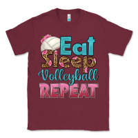 Burgundy eat sleep volleyball repeat Classic Tee - HRA Design Shop