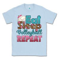 Dusty Blue eat sleep volleyball repeat Classic Tee - HRA Design Shop