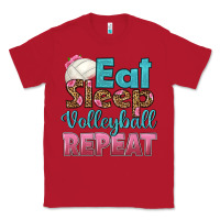 Red eat sleep volleyball repeat Classic Tee - HRA Design Shop