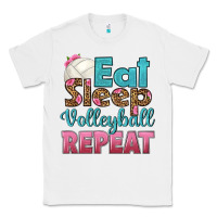White eat sleep volleyball repeat Classic Tee - HRA Design Shop