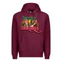 Burgundy long live cowgirls Premium Hoodie - NancyCooperArtShop