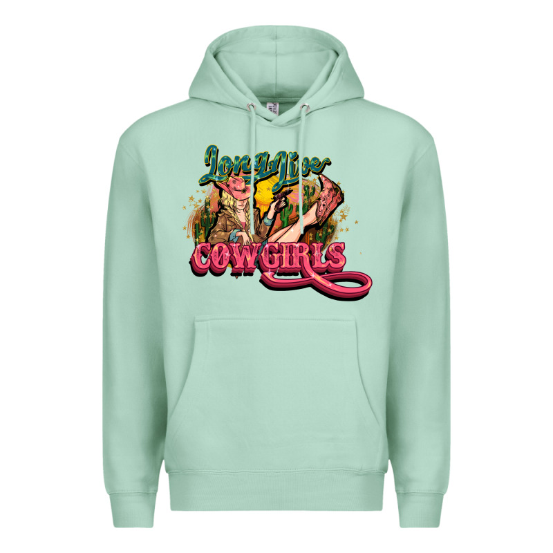 Long Live Cowgirls Premium Hoodie by NancyCooperArtShop | Teevron