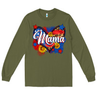 Army Green American mama heart Long Sleeve Tee - Neo Western