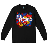 Black American mama heart Long Sleeve Tee - Neo Western