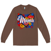 Chestnut American mama heart Long Sleeve Tee - Neo Western