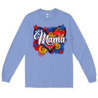 Colony Blue American mama heart Long Sleeve Tee - Neo Western