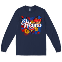 Navy American mama heart Long Sleeve Tee - Neo Western
