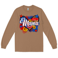 Toasted Coconut American mama heart Long Sleeve Tee - Neo Western