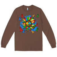Chestnut autism sunflower ribbon Long Sleeve Tee - AdoDesignShop