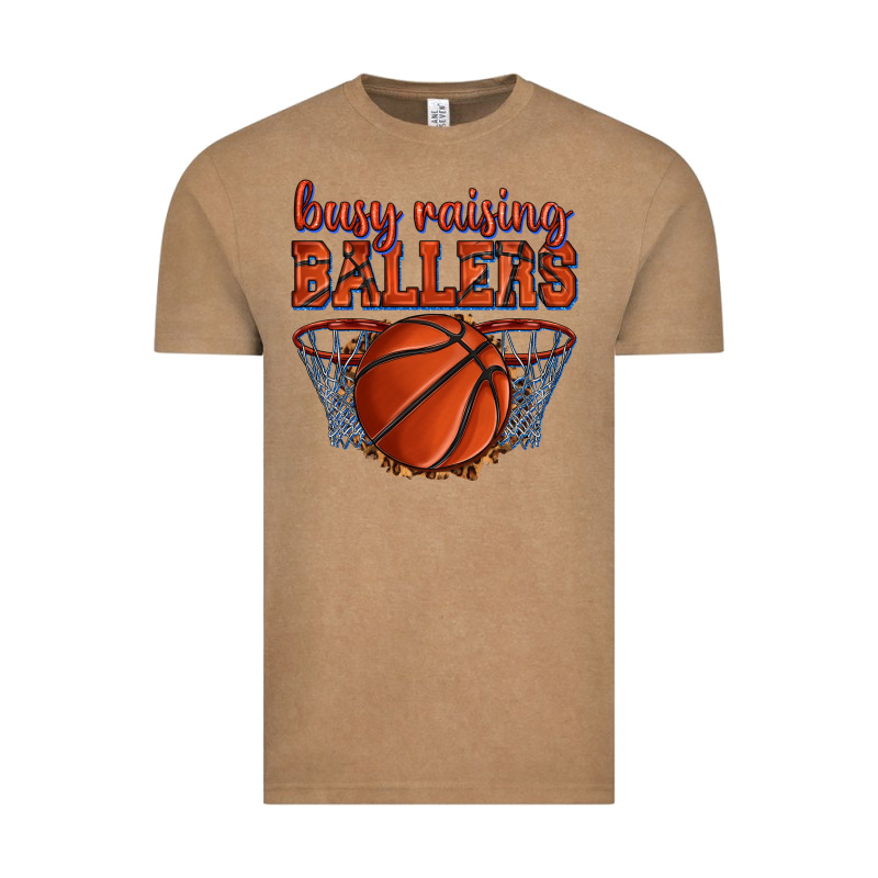 Busy Raising Ballers Basketball Vintage Tee by texasbilliewilder | Teevron
