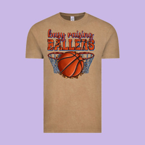 Busy Raising Ballers Basketball Vintage Tee Designed By Texasbilliewilder