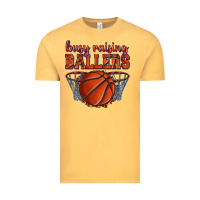 Vintage Mustard busy raising ballers basketball Vintage Tee - texasbilliewilder