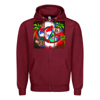 Burgundy dominican republic  leopard Zipper Hoodie - AdoDesignShop