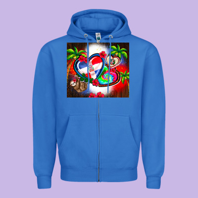 Dominican Republic  Leopard Zipper Hoodie Designed By Adodesignshop